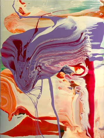 DALE FRANK 2012, As her black keyhole eyes sucked his universe swirling to some other side, varnish on canvas 160 × 120cm